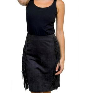 NWT Fringe Gretchen Scott Faux Suede Skirt